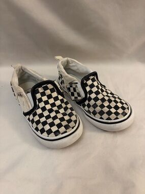 Vans Kids Black & White Checkerboard Slip-On Sneakers